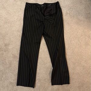 LOFT Black and White Striped Trousers